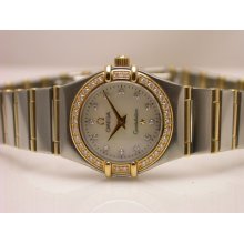 Omega Constellation Mini Steel And Gold Ladies Diamond Watch Style 1267.75