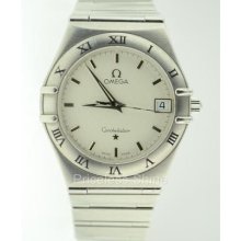 Omega Constellation Steel Quartz Steel Date Midsize On Bracelet