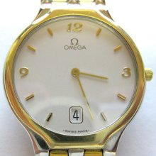 Omega Deville Prestige 18kt Gold & Steel Quartz Men's Unisex Very Nice Lqqk