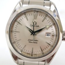 Omega Seamaster Aqua Terra Wristwatch SS Silver Ladies