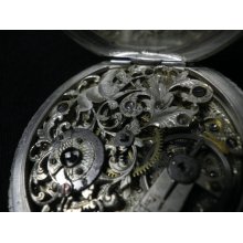 One of a kind, SUPER RARE 1870's Swiss,15 jewel pocket watch. solid silver case