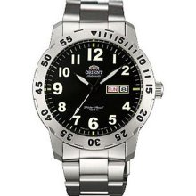 Orient Automatic Black Dial Mens Day Date Display 100m Divers Watch Fem7a001b