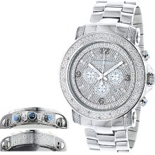 Oversized Diamond Watches: Luxurman Mens Diamond Watch 0.75ct