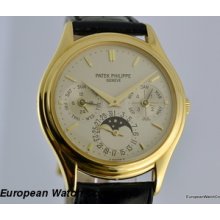 Patek Philippe Perpetual Calendar 3940 3940j 18k Yellow Gold 36mm B + P 1995