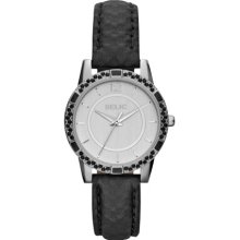 Payton Steel on Black Texture Strap Watch