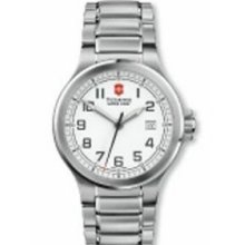 Peak II Watch With Small White Dial & Stainless Steel Bracelet