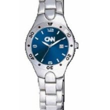 Pedre Women`s Blue Dial Monaco Metal Watch W/ Stainless Steel Bracelet