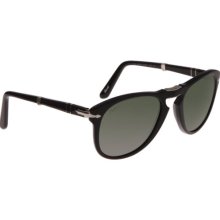 Persol Folding Round Frame 54 Sunglasses - Black