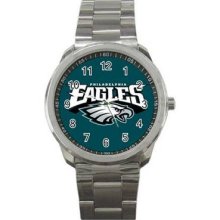 Philadelphia Eagles Unisex Silver-Tone Sports Metal Watch 04