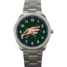 Philadelphia Eagles Unisex Silver-Tone Sports Metal Watch 08