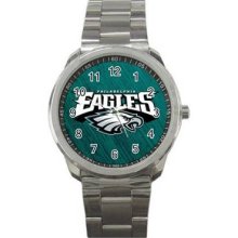 Philadelphia Eagles Unisex Silver-Tone Sports Metal Watch 15