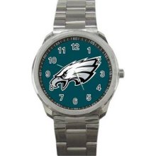 Philadelphia Eagles Unisex Silver-Tone Sports Metal Watch 03