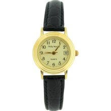 Philip Mercier Ladies Gold Dial Easy Read Strap Watch - Sml01/C