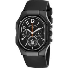 Philip Stein Men's 'Classic Chrono' Black Rubber Strap