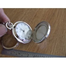 Pocket Watch & Key Chain Julie Quartz Stainless Steel Japan Movement