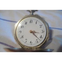 Pocket Watch Rare Octagonal Galonne Swiss Brand, Full Of Silver Dating From 1905