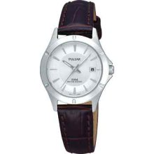 Pulsar By Seiko Ladies Leather Strap Watch Pxt891x1