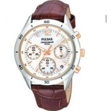 Pulsar Ladies` Collection Chronograph Rose Gold Watch