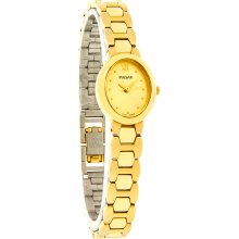 Pulsar Ladies Gold Tone Champagne Dial Dress Bracelet Quartz Watch