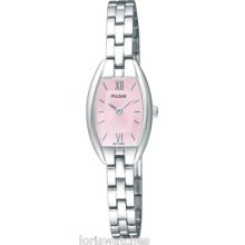 Pulsar Pegg03 Women's Stainless Steel Quartz Watch With Pink Dial