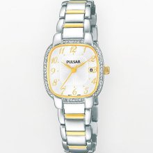 Pulsar Two Tone Stainless Steel Crystal Watch - Made With