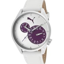 Puma Women's Take Pole Position Light Silver & Purple Dial Watch (white)