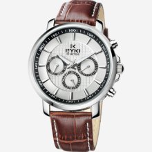 Quartz 24hour /calendar/week Sport Men Casual Leather Wrist Atch Eyki-612