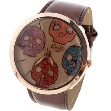 Quartz Caiqi Leather Band Analog Watch With Round Dial Indicate Time Watch