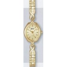 Quartzline Classic Ladies Gold 3 Atm Watch With Slash Hour Marker