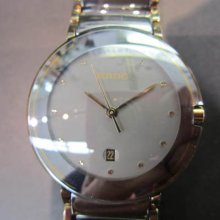 Rado Lacoupole Men's Watch Quartz Jubile Silver Ceramic Gold Sapphire Original