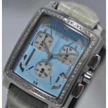 Rare Ladies Giantto Angelina Blue Chronograph Genuine Diamonds Watch