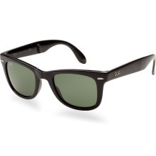 Ray-Ban RB4105 Folding Wayfarer Sunglasses - 601 Black Crystal Green