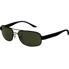 Ray Ban - Sunglasses - RB3273 - Men's - Aviator (Matte Black / Crystal Green Lens (006) 57mm)