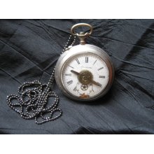 Reduced Upcycled Time Lord vintage pocket watch necklace Eco Living Green Her Him Unisex