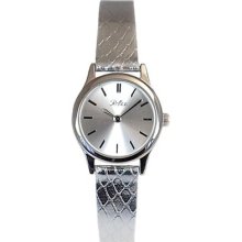 Reflex Analogue Snake Skin Slim Silver Strap Ladies Dress Watch 1014062l