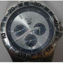 Relic Wet Zr15410 Fossil Watch Men's - Exc Cond - Stainless Steel - Chronograph