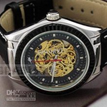 Replica Luxury Men Automatic Back Glass Black Belt Watch Antique Men