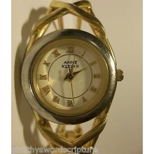 Retro Anne Klein Ii Bangle Bracelet Quartz Watch Runs Great Roman Numerals