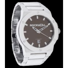 Rockwell Watch Cm115 The Commander Wristwatch Brown Dial Silver Band