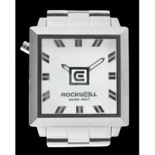 Rockwell Watch Fs101 The 50mm Squared Wristwatch White Dial Silver Band