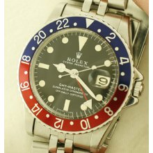 Rolex 1675 Gmt Master Watch Circa 1965-1966 Pepsi Bezel - Very Good Condition