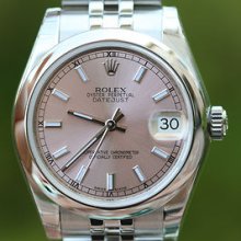 Rolex 31mm Mens Ladies Midsize Datejust Stainless Steel 178240 Year 2012 Unworn