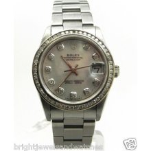 Rolex 68240 Mid-size Datejust Mop Diamond Dial & Diamond Bezel Quick Set