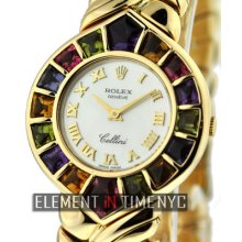 Rolex Cellini Color Stones 18k Yellow Gold 28mm Mop Dial 2717-8 B+p