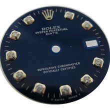 Rolex Date Non Quick Set Mans Diamond Dial Dark Blue Color For S Steel Watch