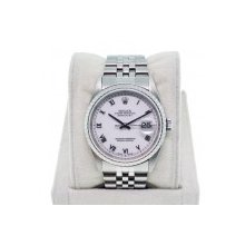 Rolex Datejust 16220 White Dial Jubilee Bracelet Mens Watch