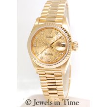 Rolex Datejust 69178 L President 18k Gold Diamond Jubilee Dial Ladies Watch