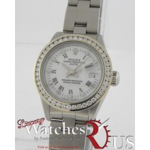 Rolex Datejust With Oyster Bracelet 79160 Diamond Bezel - Silver Roman Dial