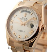 Rolex Day-Date 18k Rose Gold Pink Roman Dial