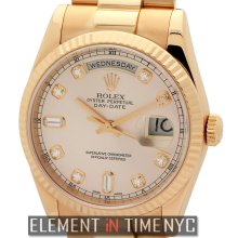 Rolex Day-Date President 18k Rose Gold Pink Diamond Dial Circa 2004